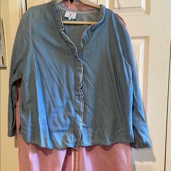 Blue Ruffled Blouse - Picture 1 of 3